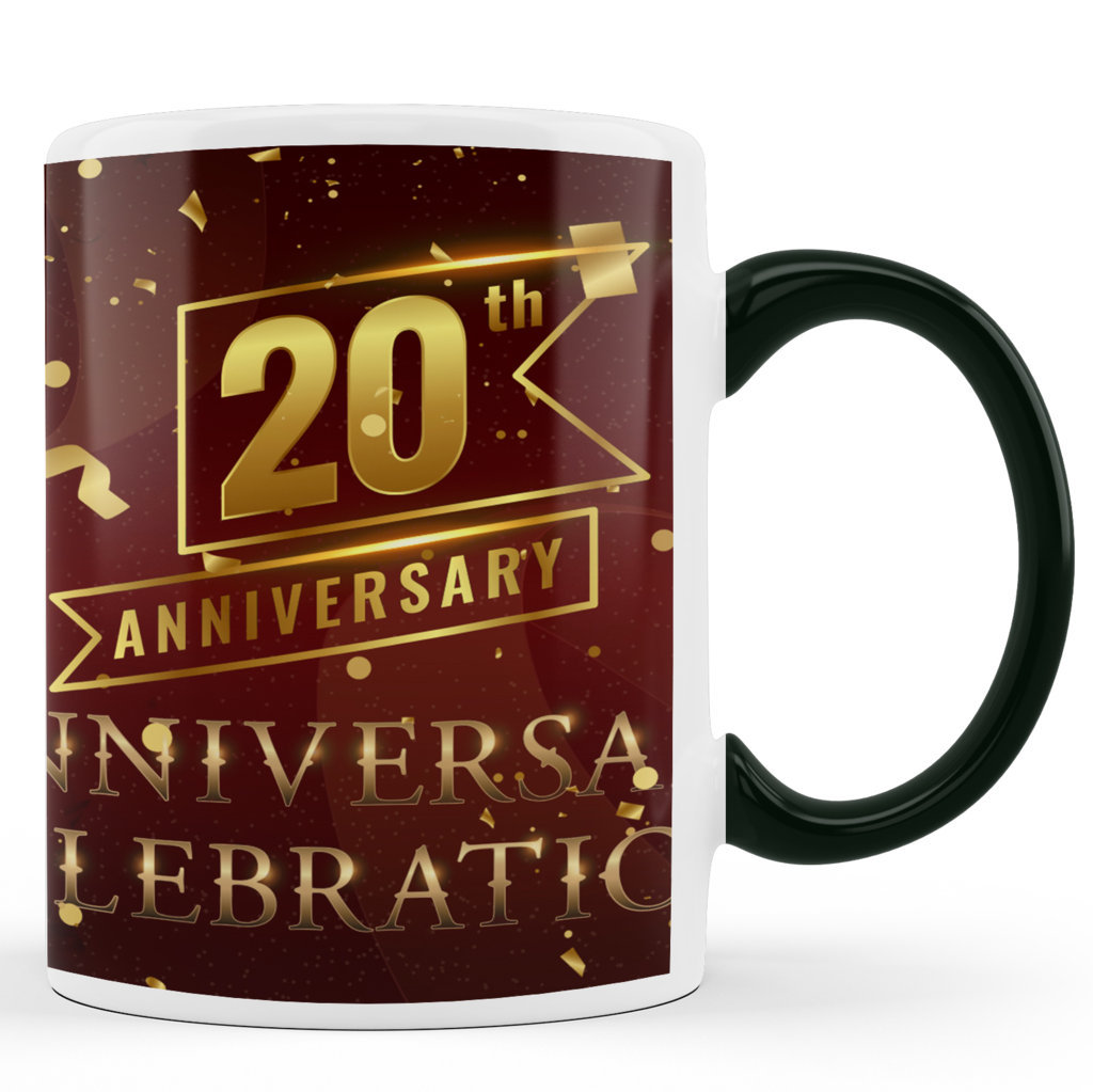 Printed Ceramic Coffee Mug | 20th Anniversary  | Anniversary  l |  325 Ml 